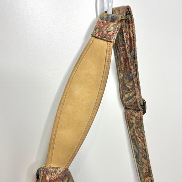 LL Bean Vintage Tapestry Leather Trim Sling Backpack - Picture 4 of 11